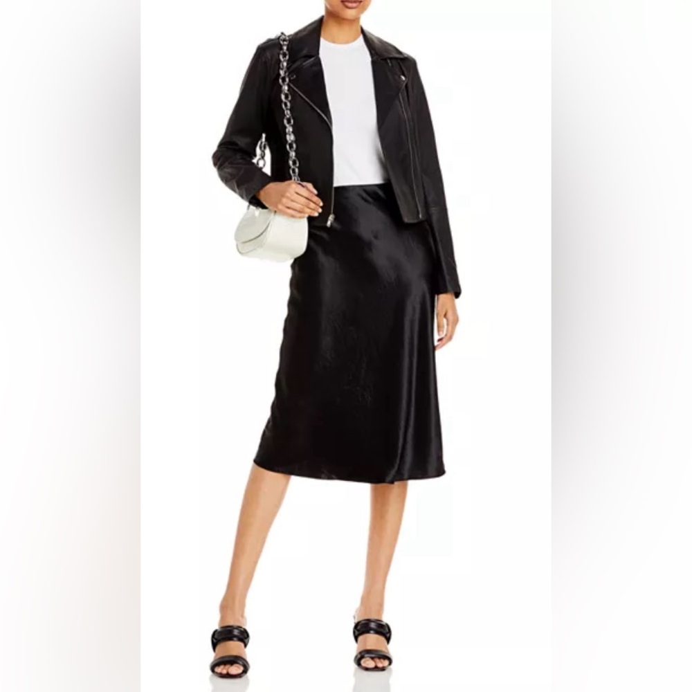 Vince Black Satin Bias Slip Skirt size XS